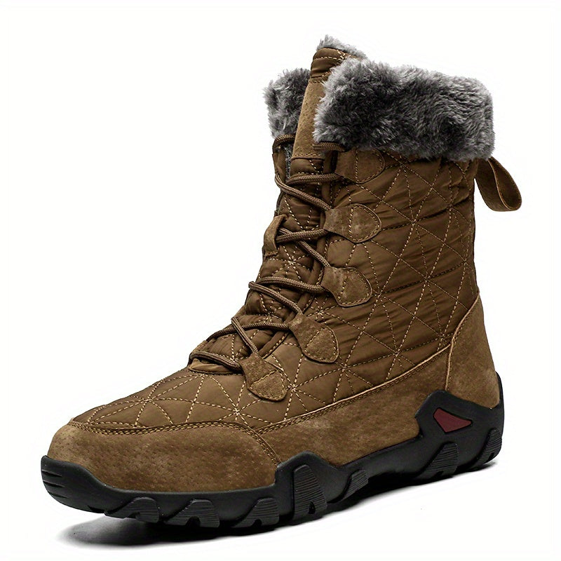 Men's Snow Boots, Warm-Keeping Cotton High-Top Lace-Up Comfortable Hiking Shoes