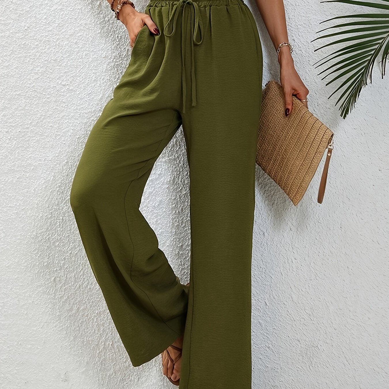 Flowy Palazzo Pants - Ultra-Comfortable High Waist Wide Leg Design for Women, Loose Fit, Ideal for Tall Women or Longer Inseam