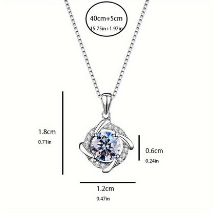 925 Silver 0.8ct Moissanite Windmill Necklace, Fashionable Charm, Sparkling collarbone, Gift Box for Christmas, Valentine's Day, Mother's Day, Graduation Birthday Holiday, Gift of Boutique