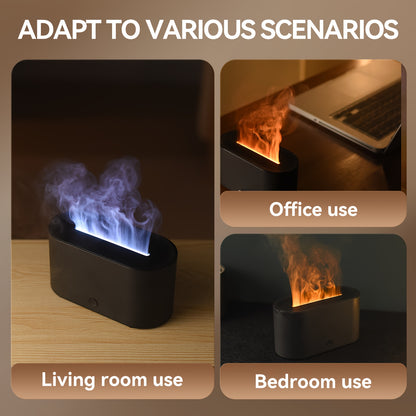 6 Colors Simulated Flame Humidifier, Smoke Design That Simulates The Shape Of A Flame, Used In The Bedroom At Night, Essential Oils Can Be Added As An Air Aromatherapy Diffuser, Suitable For Home, Office, Gifts, Atmosphere Lights