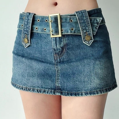 sealbeer - Hot Girl Denim Mini Skirt