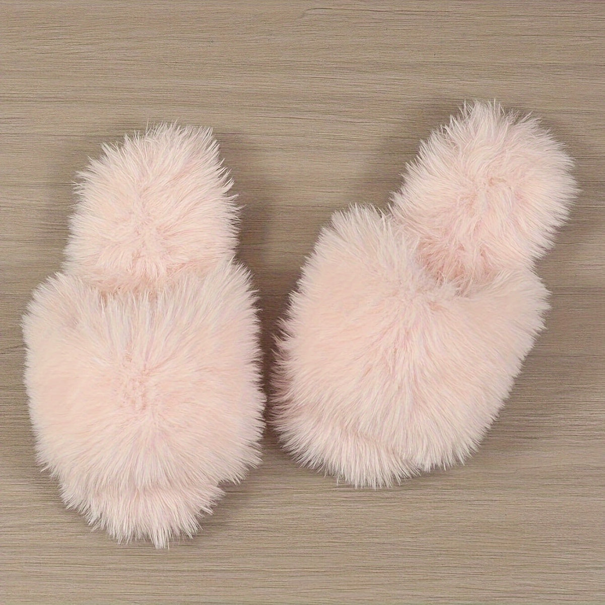 Fashion Plush Slippers, Plush Lined Fluffy Faux Fur Slides, Indoor Comfortable Antislip PVC Sole