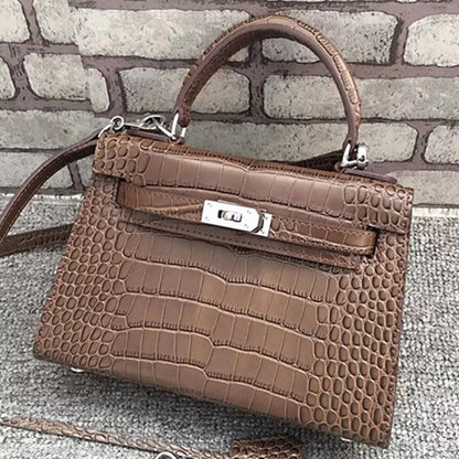 SEALBEER 2025 new second-generation palm pattern Kelly bag fashionable single shoulder diagonal span portable leather small square bag factory direct sales