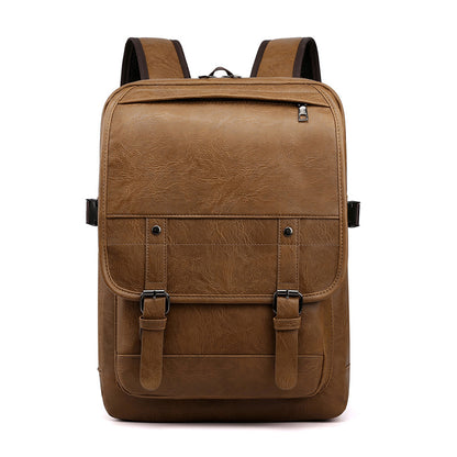 Backpack New Travel Backpack Briefcase Men's Pu Backpack Fashion Simple Large Capacity Cross-Border Computer Bag