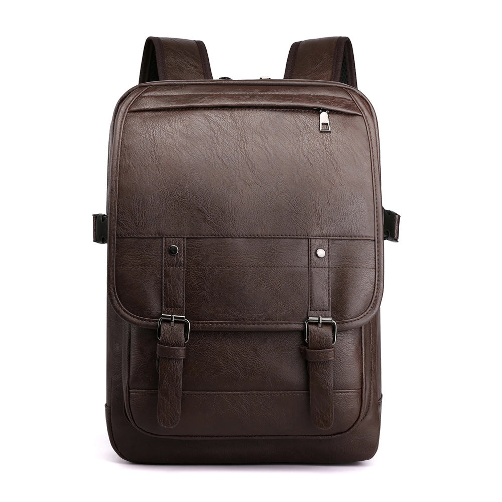 Backpack New Travel Backpack Briefcase Men's Pu Backpack Fashion Simple Large Capacity Cross-Border Computer Bag