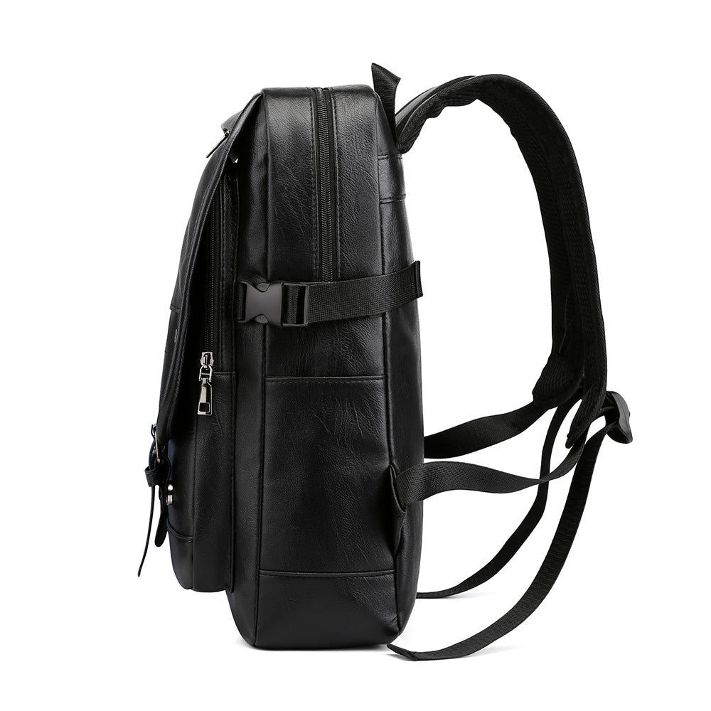 Backpack New Travel Backpack Briefcase Men's Pu Backpack Fashion Simple Large Capacity Cross-Border Computer Bag