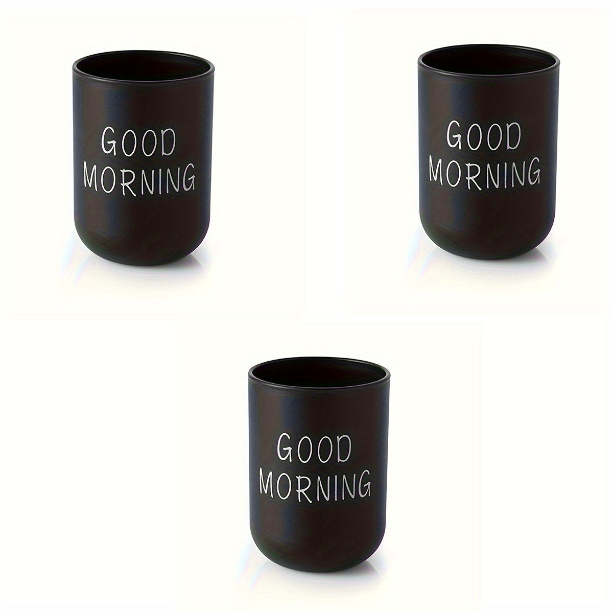 1/2/3pcs Slogan Graphic Mouthwash Cup, Simple Couple Toothbrush Cup, Plastic Gargle Cup, Bathroom Tumbler, Bathroom Accessories, Home Decor