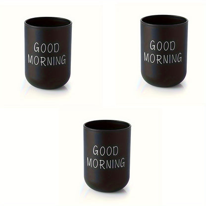 1/2/3pcs Slogan Graphic Mouthwash Cup, Simple Couple Toothbrush Cup, Plastic Gargle Cup, Bathroom Tumbler, Bathroom Accessories, Home Decor