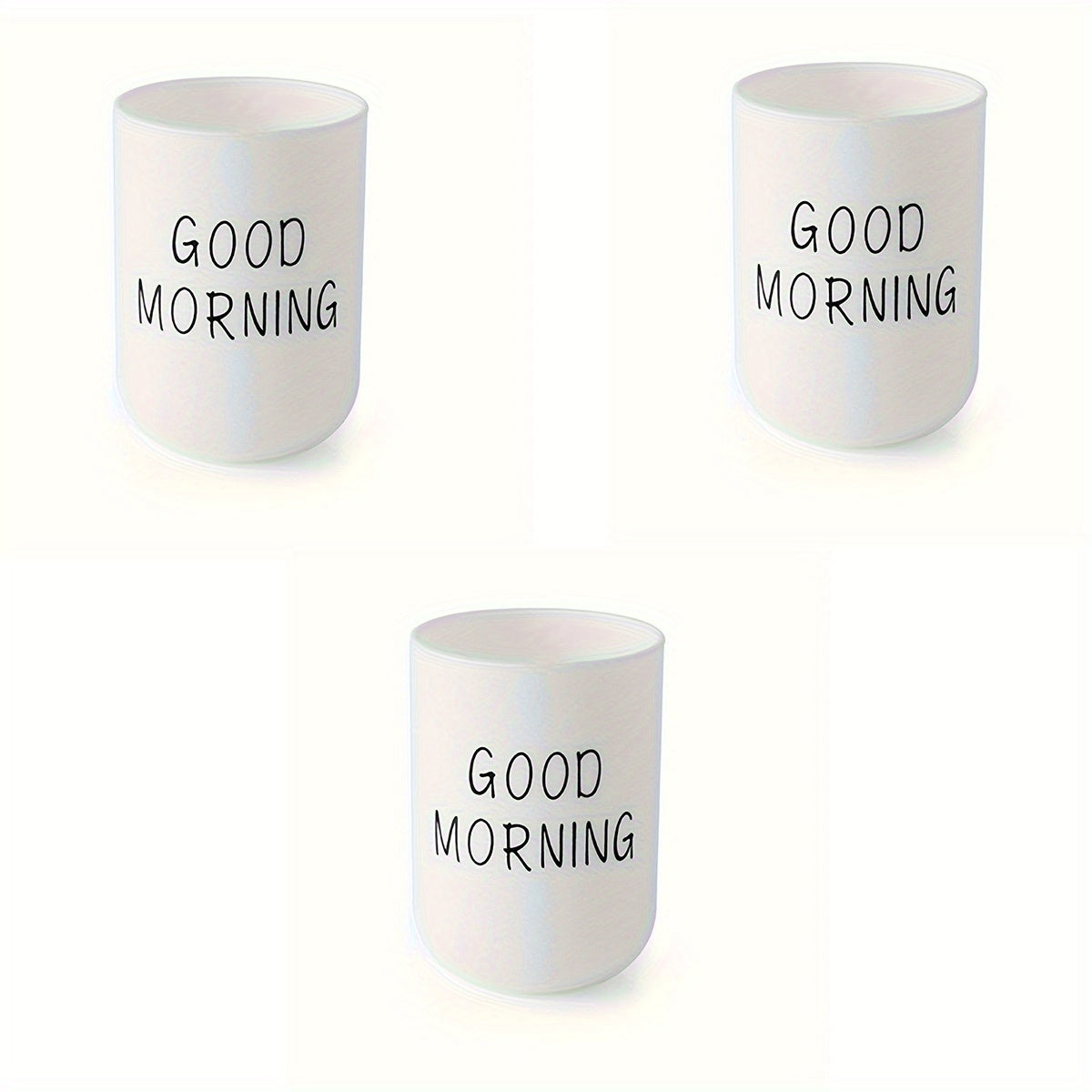 1/2/3pcs Slogan Graphic Mouthwash Cup, Simple Couple Toothbrush Cup, Plastic Gargle Cup, Bathroom Tumbler, Bathroom Accessories, Home Decor