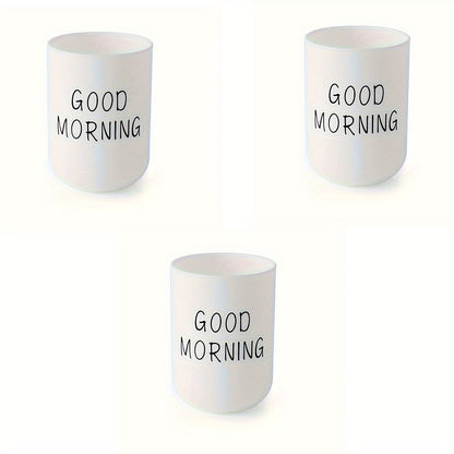 1/2/3pcs Slogan Graphic Mouthwash Cup, Simple Couple Toothbrush Cup, Plastic Gargle Cup, Bathroom Tumbler, Bathroom Accessories, Home Decor