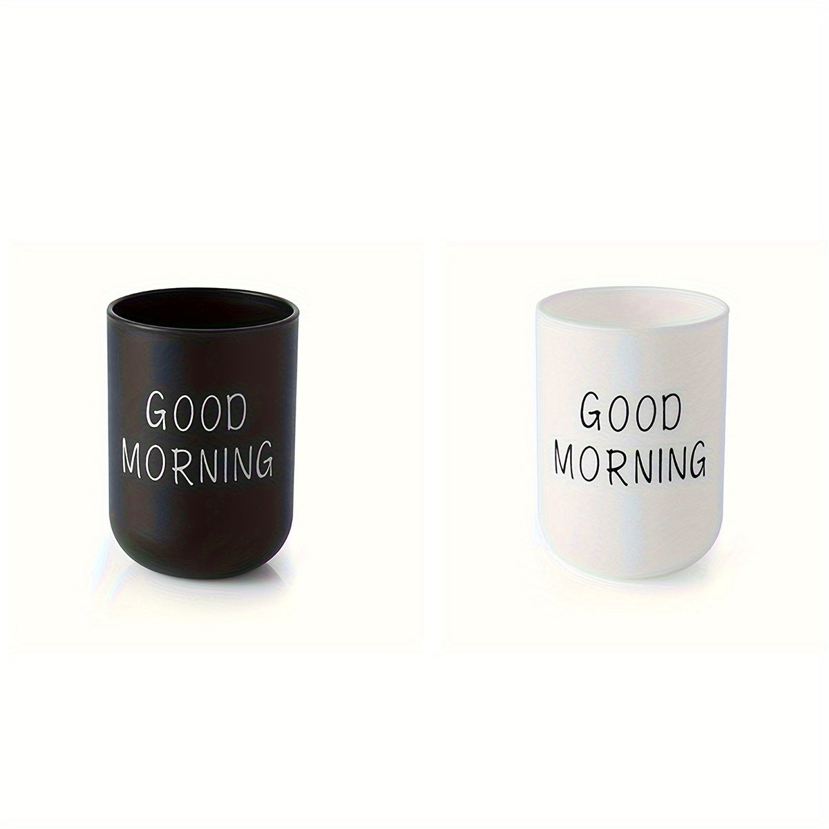 1/2/3pcs Slogan Graphic Mouthwash Cup, Simple Couple Toothbrush Cup, Plastic Gargle Cup, Bathroom Tumbler, Bathroom Accessories, Home Decor