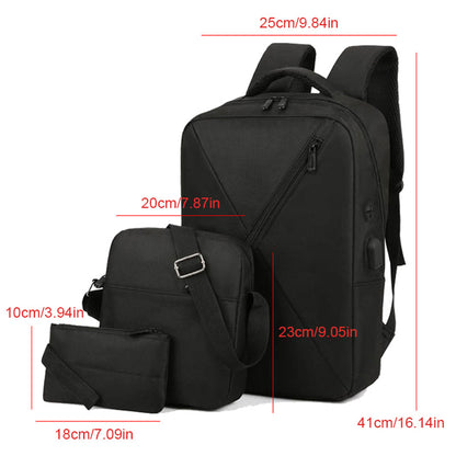 A Set Of Three Fashionable Computer Backpacks, A Daily Commuting Work Backpack, A Minimalist Backpack, A Multi-functional Computer Backpack, A Unisex Backpack