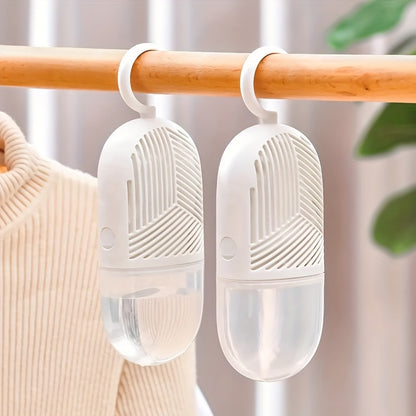 1 set of 6pcs, with hooks, hanging ABS plastic dehumidifier, reusable recycling dehumidifier, dehumidifier, desiccant in the inner bag, suitable for bedrooms, bathrooms, wardrobes, anti-mildew and anti-moisture accessories, no need to connect to electrici