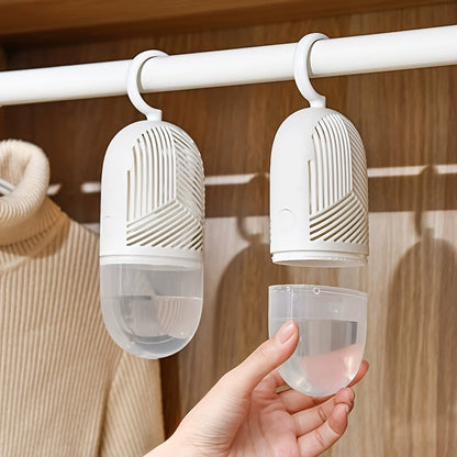 1 set of 6pcs, with hooks, hanging ABS plastic dehumidifier, reusable recycling dehumidifier, dehumidifier, desiccant in the inner bag, suitable for bedrooms, bathrooms, wardrobes, anti-mildew and anti-moisture accessories, no need to connect to electrici