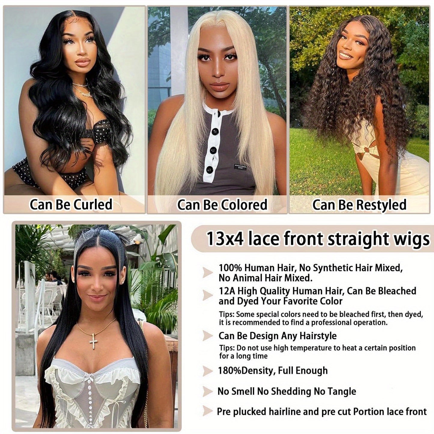 Put on and Go Glueless Wig Human Hair Pre Plucked Pre Cut 13x4 Hd Transparent Straight Lace Front Wigs Human Hair 200% Density Natural Color 100% Human Hair