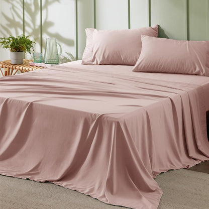 4pcs Luxury Bed Sheet, Microfiber Sheet Set - 14" Deep Pocket, Exquisite Pinch Pleat, Double-Brushed, Shrink-Resistant, Fade-Resistant, Skin-Friendly Bedding Set With Pillowcase, Flat Sheet, And Fitted Sheet, Dorm Bedding For College