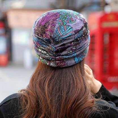 5-Pack Autumn Winter Soft Brim Floral Duckbill Hat - Warm, All-Match, Ethnic Style, Short Brim, New Arrival for Women - Perfect for Casual, Outdoor, and Daily Wear