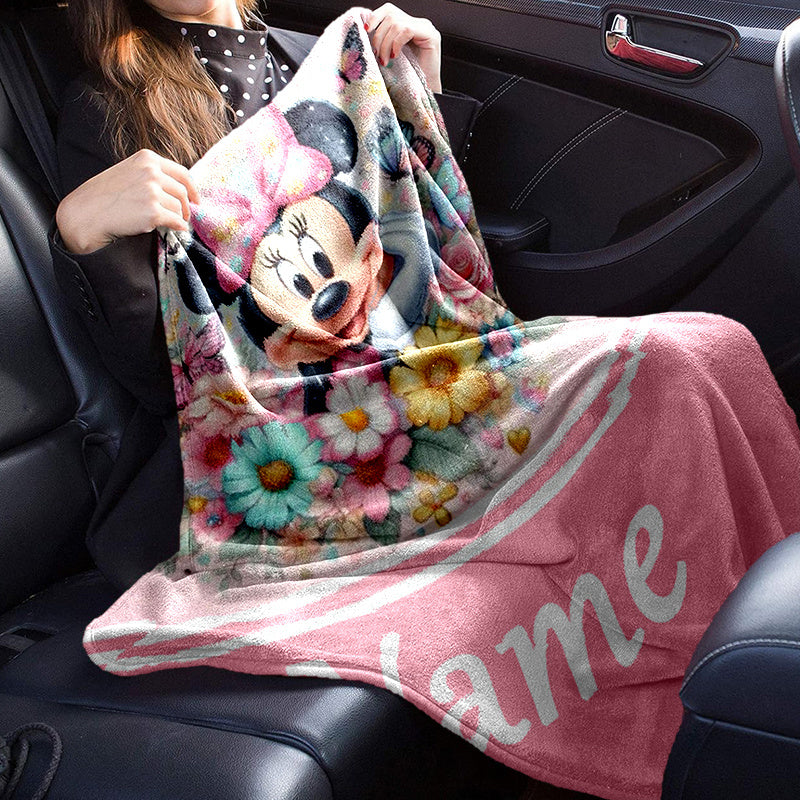 Personalized Minnie Mouse Throw Blanket - Lightweight, Soft, and Perfect for Any Season - Customizable with Your Name