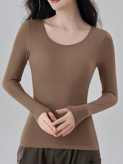 [Fast Arrival] Ultra-Soft Seamless Thermal Underwear for Women - Slim Fit, Long Sleeve Top, Perfect for Fall/Winter Lingerie & Sleepwear