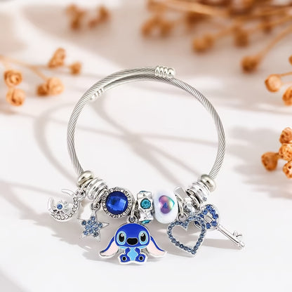 1 PC Exquisite Disney Stitch Enchanting Bracelet - Durable Zinc Alloy, Fashionable Anime Design, Unique Statement Jewelry, Officially Certified, Timeless Gift for Disney Fans, Perfect Accessory for Her, Everyday Wear, Novelty Collectible