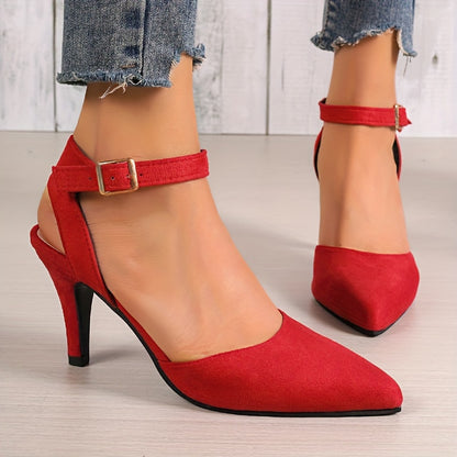 Chic Slingback Stilettos - Ankle Strap, Point Toe, Lightweight, Casual Party Shoes for Women - Solid Color, Comfortable, Versatile, and Perfect for Any Occasion