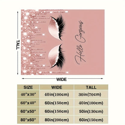 1pcs Cozy Sweet Makeup Art Eyelash Pattern Flannel Blanket - Soft, Plush, and Warm Throw Blanket for Sofa, Bed, and Nap - Perfect for Winter, Spring, and Autumn Seasons