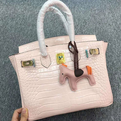 SEALBEER McDonndale 2023 New Crocodile Pattern Platinum Bag First Layer Cowhide Fashion Portable Genuine Leather Women's Bag Factory Direct Sales