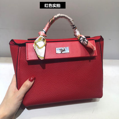 SEALBEER 2025 2424 first layer lychee pattern cowhide Kelly bag fashionable versatile single shoulder portable platinum bag factory direct sales