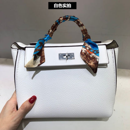 SEALBEER 2025 2424 first layer lychee pattern cowhide Kelly bag fashionable versatile single shoulder portable platinum bag factory direct sales