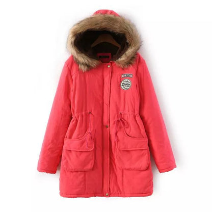 2023 winter Korean version thickened jacket large size hooded medium and long cotton clothes suede lamb wool coat cotton clothes women