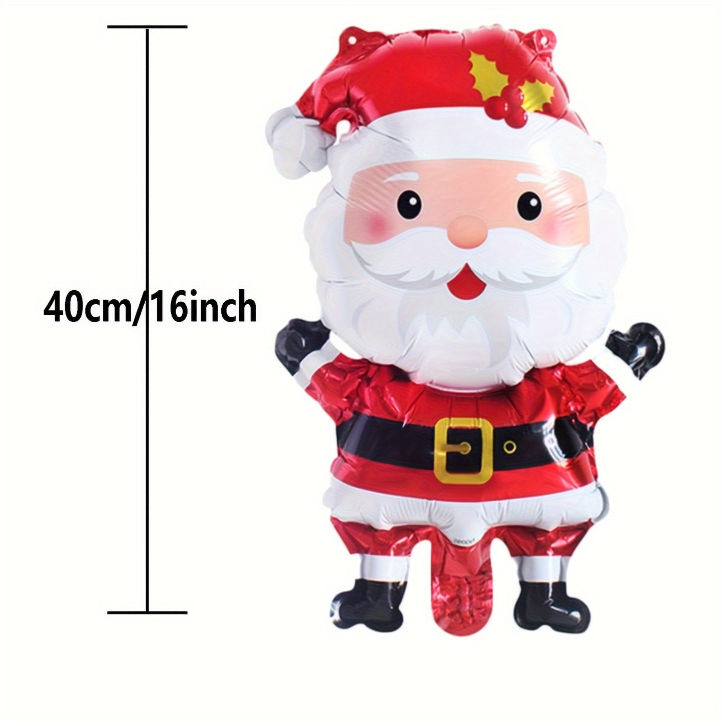 5pcs Aluminum Santa Claus Balloons Set 16" Christmas Party Decorations, No-Feather Festive Mylar Balloon Pack for Holiday Themed Gatherings and Home Decor Without Electricity