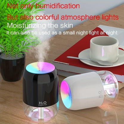 1pc USB Portable Mini Air Humidifier Colorful Humidifier Room Office Desktop Home Car Humidifier, Spray Mute Ultrasonic Scented Diffuser For Skin Moisturizing Hydrating, Car Bedroom Room Office Travel Home Use, Auto Shut Off 2 Spray Modes