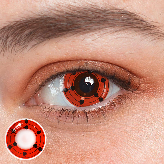 SEALBEER Cosplay NARUTO Innegan Red Prescription Colored Contact Lenses