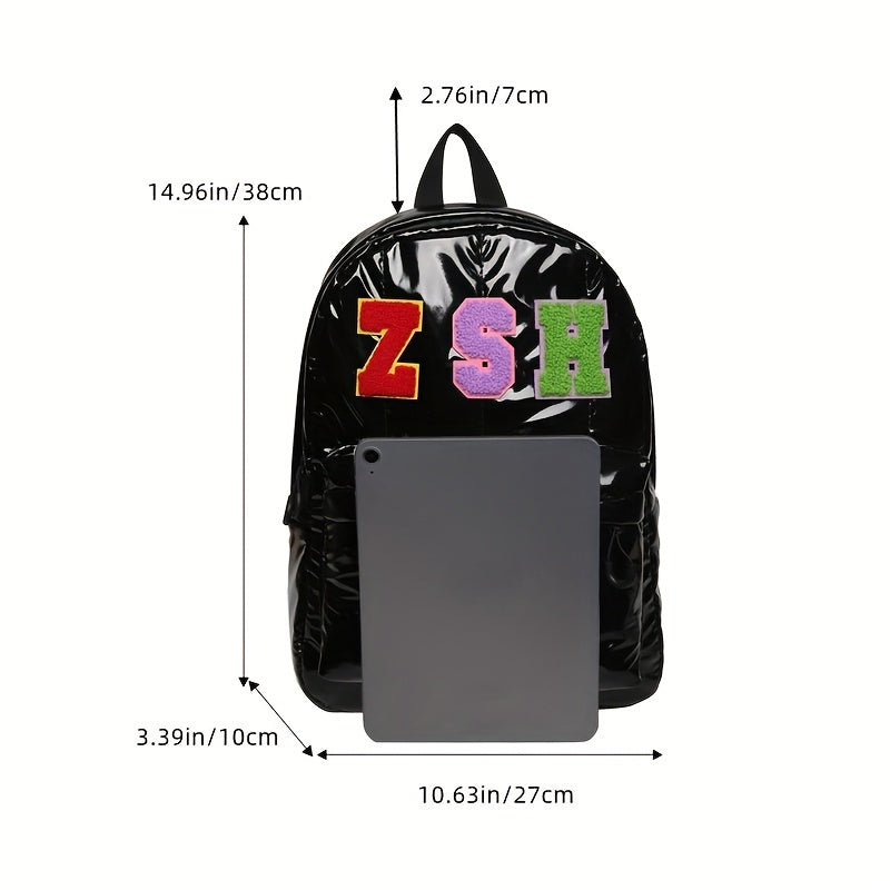 Embroidered Letter Classic Backpack, Versatile Daily Commuting Outdoor Leisure Practical Shopping Campus Shoulder Backpack