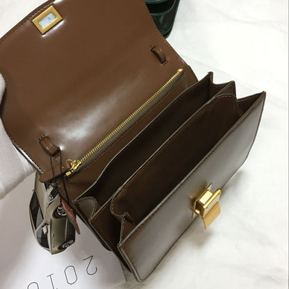 SEALBEER Factory direct sales popular mirror cowhide tofu bag small square bag cowhide women's bag single shoulder oblique span box-stewardess bag