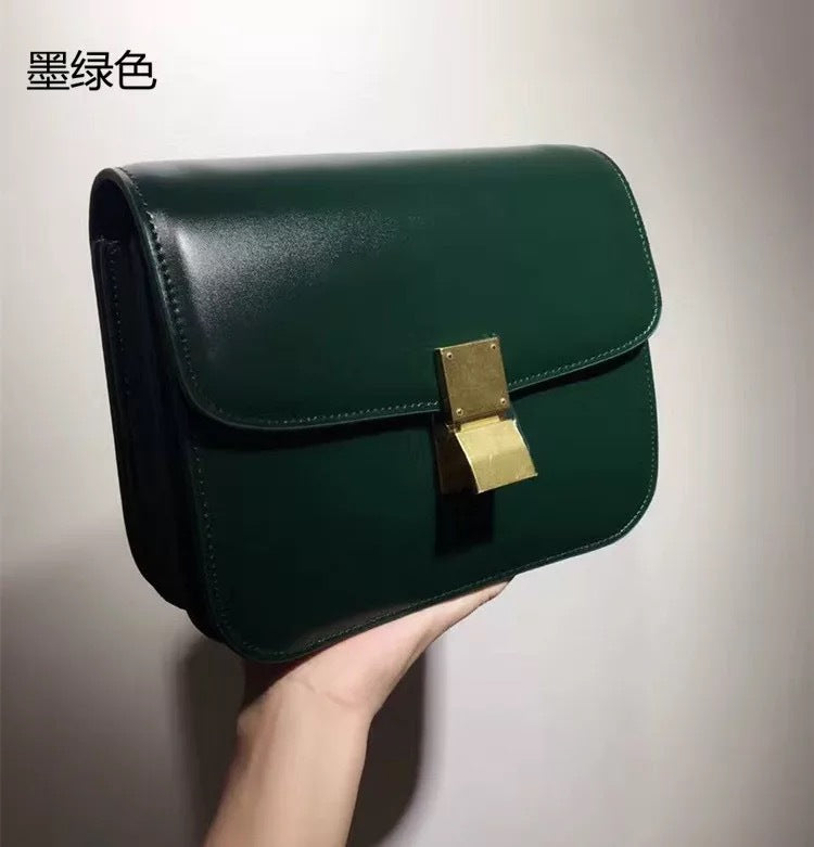 SEALBEER Factory direct sales popular mirror cowhide tofu bag small square bag cowhide women's bag single shoulder oblique span box-stewardess bag