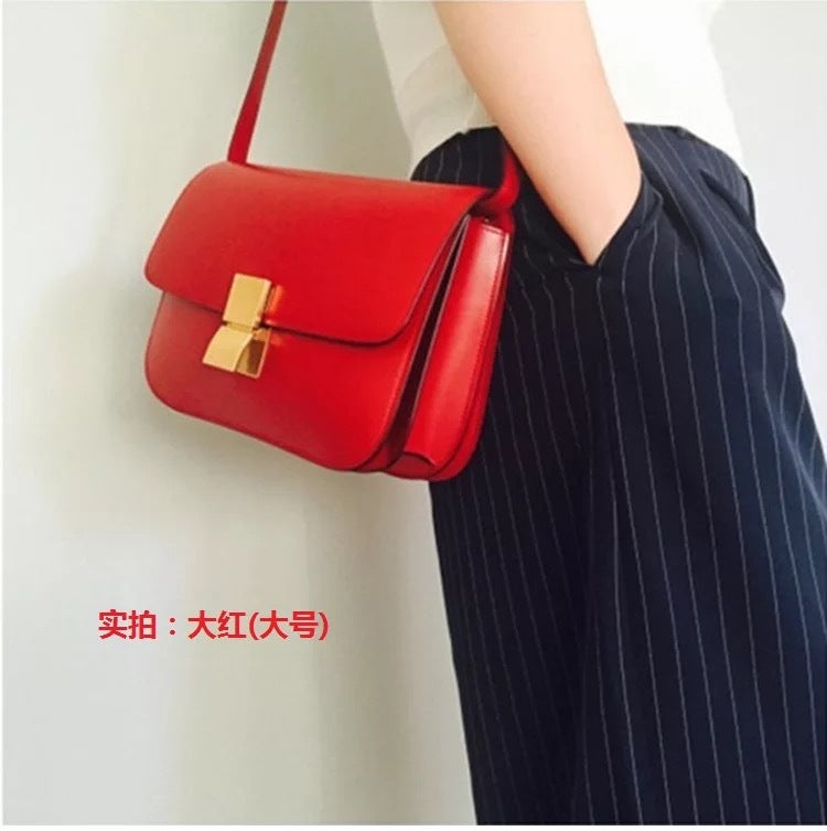 SEALBEER Factory direct sales popular mirror cowhide tofu bag small square bag cowhide women's bag single shoulder oblique span box-stewardess bag