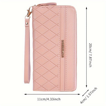 Double Layer Zipper Long Wallet, Fashion Clutch Bag, Women Wristlet Coin Purse, Mobile Phone Bag With Multi Card Slots