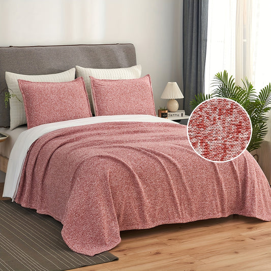 2/3pcs Soft and Breathable Knit Blanket Set for Bedroom and Living Room - Includes 1 Blanket and 1/2 Pillowcase