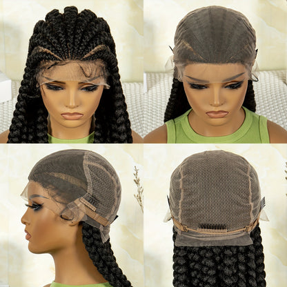 Multiple Braids Full Lace Synthetic Wig - Lightweight, Easy to Wear, Braided Synthetic Fiber Hood with Natural Look and Feel - Perfect for Daily Wear