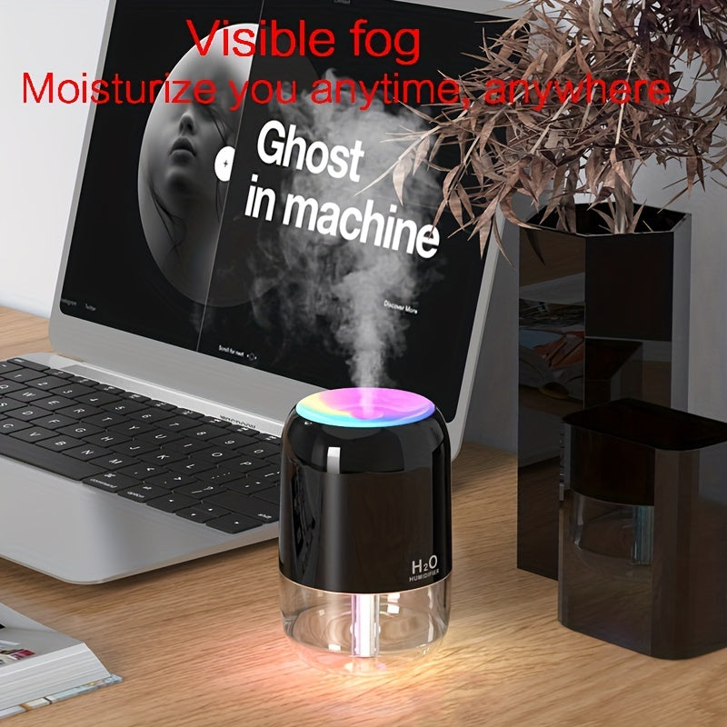 1pc USB Portable Mini Air Humidifier Colorful Humidifier Room Office Desktop Home Car Humidifier, Spray Mute Ultrasonic Scented Diffuser For Skin Moisturizing Hydrating, Car Bedroom Room Office Travel Home Use, Auto Shut Off 2 Spray Modes