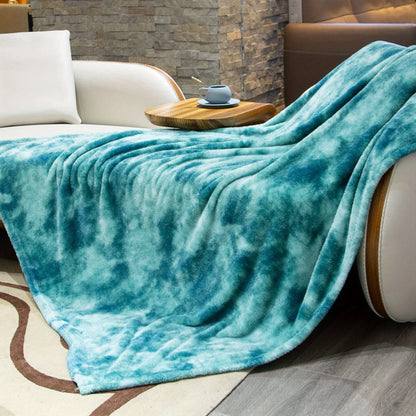 1pc Luxurious Tie-Dyed Faux Fur Fleece Lined Soft Throw Blanket - Ultra-Plush, Thick Print, and Cozy for Sofa, Couch, Bed, Camping, Travel, and Picnic - Perfect for Chilly Nights and Outdoor Adventures