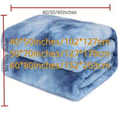 1pc Luxurious Tie-Dyed Faux Fur Fleece Lined Soft Throw Blanket - Ultra-Plush, Thick Print, and Cozy for Sofa, Couch, Bed, Camping, Travel, and Picnic - Perfect for Chilly Nights and Outdoor Adventures