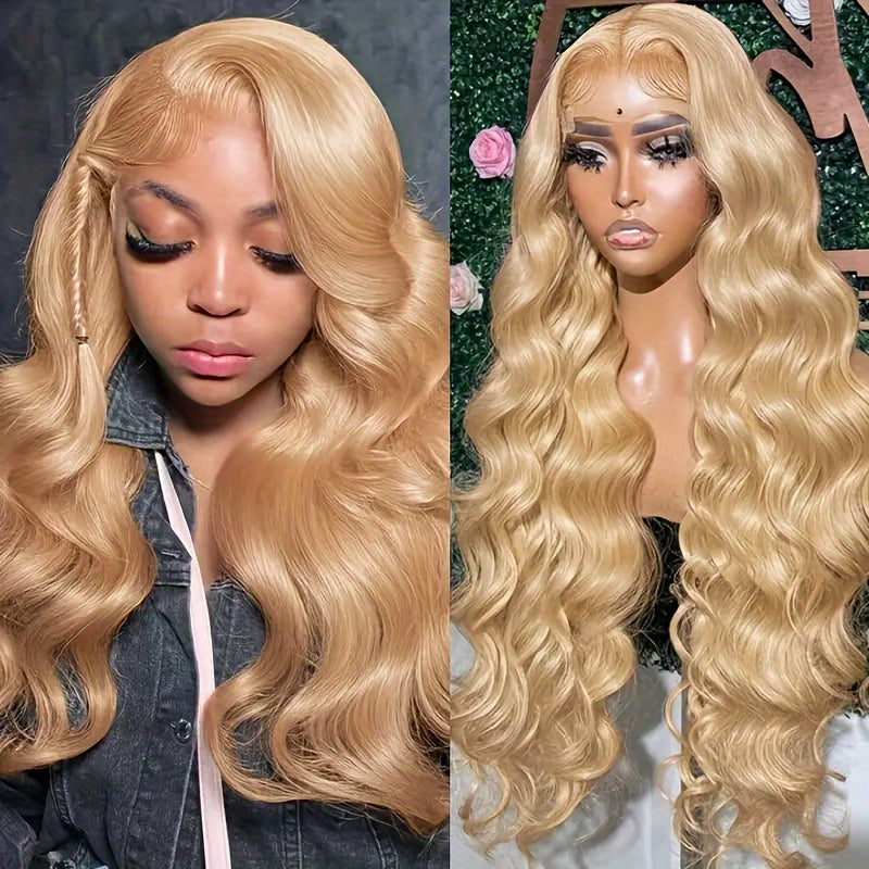 27# Honey Blonde Wig Highlight Ombre Blonde 13x6 HD Lace Front Wigs Human Hair Honey Blonde Lace Front Wig Colored Body Wave Pre Plucked Baby Hair Glueless For Women