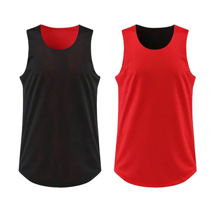 Double-sided Wearable Men Basketball Vest Two-layer Breathable Gym Sport Shirt Men Basketball Tank Tops Training Uniforms