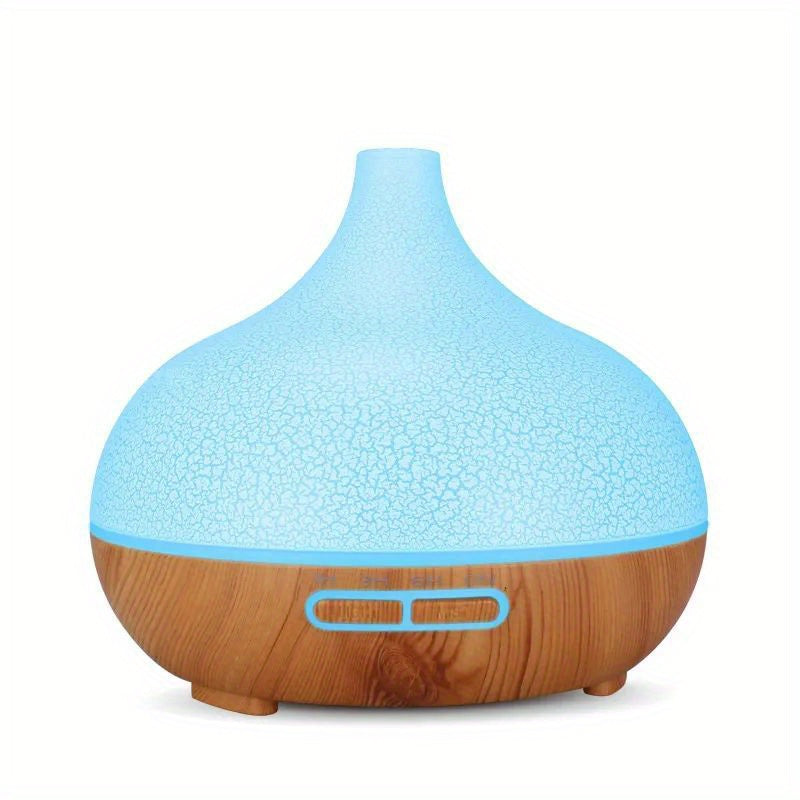 1pcs Air Humidifier Essential Oil Aromatherapy Diffuser With 7 Color LED Humidificador 18.6oz Crack Woodgrain USB Ultrasonic Aroma Diffuser For Home, Office