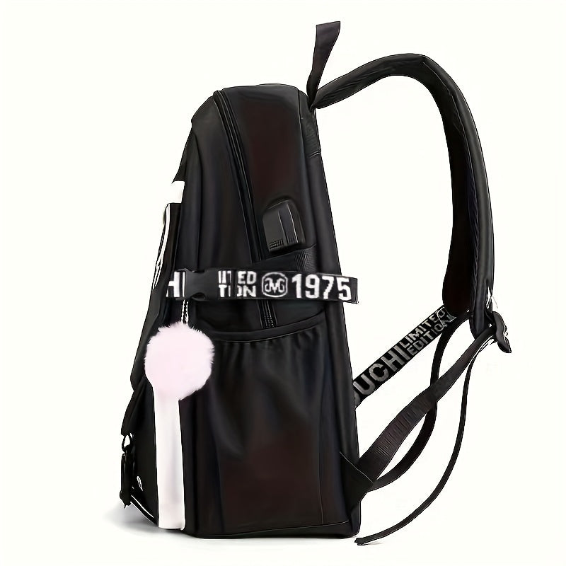 Large Capacity Foldable Backpack - Officially Licensed Hello Kitty Design, Fashionable Dual-Strap Pack, Spacious Interior, Foldable for Easy Storage - Sanrio School Bag with Timeless Classic Pattern