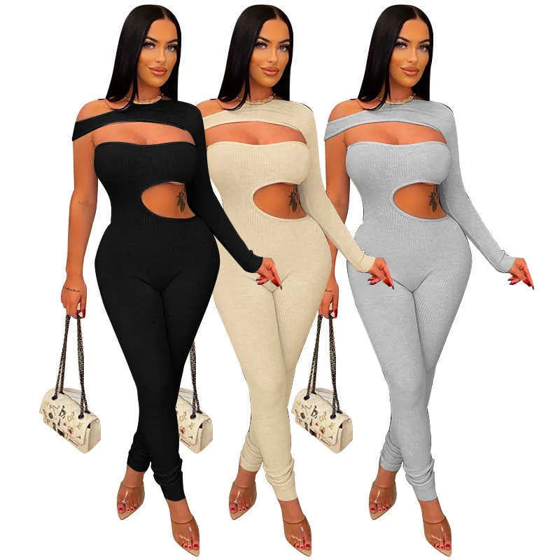 Women's Spring Fashion Bodysuit clubwear halter jumpsuits off shoulder rompers black clothes