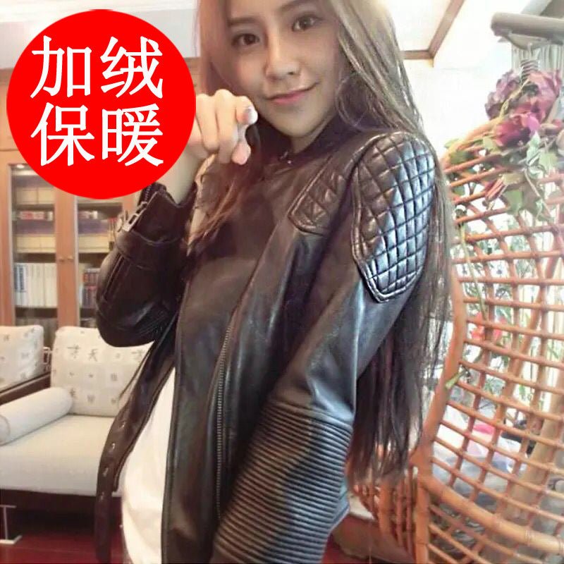 Long-term in stock Haining leather jacket women's jacket 2024 spring short leather jacket European and American locomotive clothing pu leather jacket