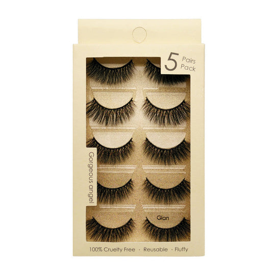 SEALBEER New 3D 5 Piece Glan Mink Hair Eyelashes